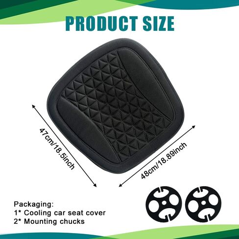 Cooling Car Seat Cover Front Seat, Car Seat Protector, Front Car Seat Cover Cooling Pad with Dissipate Heat Quickly, Anti-Slip Ventilated Seat Covers Car Accessories for Car (Blue) in Saudi Arabia