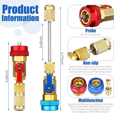 Frienda R134A R1234YF Valve Core Tool, 35 Pieces Air Condition Valve Core A/C R12 R134a R1234YF Refrigeration Schrader Valve Core, 3 Pieces Remover Tool with 20 Pieces O-Ring Rubber Seal for Car in Kuwait