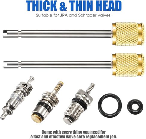 Frienda R134A R1234YF Valve Core Tool, 35 Pieces Air Condition Valve Core A/C R12 R134a R1234YF Refrigeration Schrader Valve Core, 3 Pieces Remover Tool with 20 Pieces O-Ring Rubber Seal for Car in Kuwait
