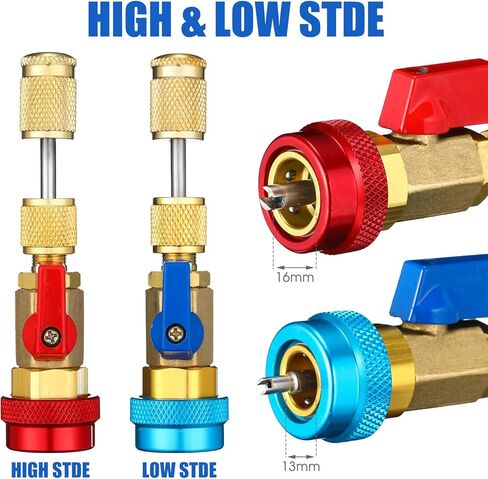 Frienda R134A R1234YF Valve Core Tool, 35 Pieces Air Condition Valve Core A/C R12 R134a R1234YF Refrigeration Schrader Valve Core, 3 Pieces Remover Tool with 20 Pieces O-Ring Rubber Seal for Car in Kuwait