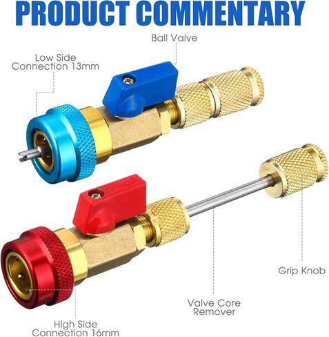 Frienda R134A R1234YF Valve Core Tool, 35 Pieces Air Condition Valve Core A/C R12 R134a R1234YF Refrigeration Schrader Valve Core, 3 Pieces Remover Tool with 20 Pieces O-Ring Rubber Seal for Car in Kuwait