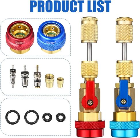 Frienda R134A R1234YF Valve Core Tool, 35 Pieces Air Condition Valve Core A/C R12 R134a R1234YF Refrigeration Schrader Valve Core, 3 Pieces Remover Tool with 20 Pieces O-Ring Rubber Seal for Car in Kuwait