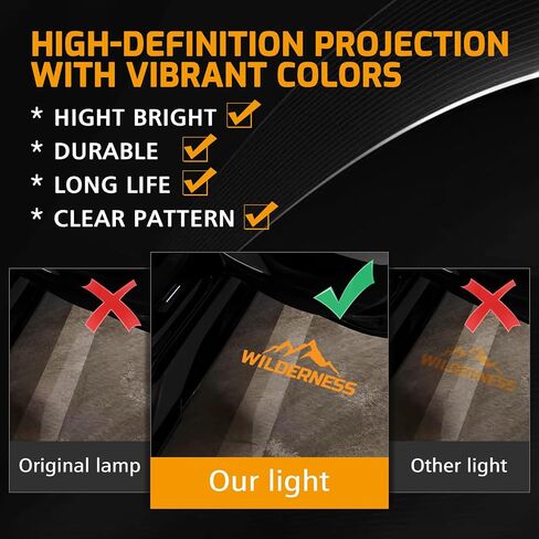 Car Door Light Logo Projector for Subaru Wilderness Outback Forester Legacy Ascent Accessories, Ghost Shadow Welcome LED Puddle Lights (Wilderness Orange) in Kuwait