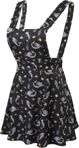 CutiePlusU Women's Suspender Dress Adjustable Suspenders Skirt Cartoon Printed Overalls in Saudi Arabia