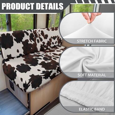 وشم البقر طباعة أغطية وسادة طعام RV RV ، أغطية مقعد RV مرنة لتناول الطعام لآلة Loveseat Slipcovers. in Kuwait