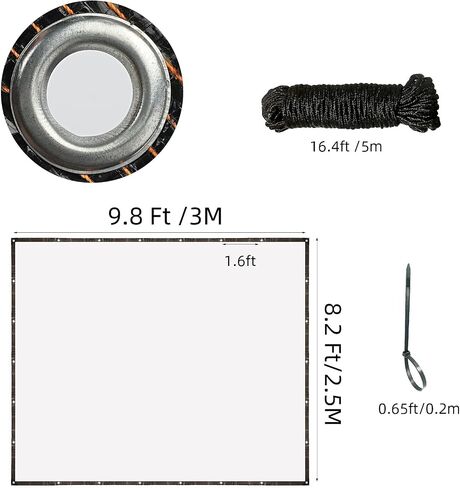 WOVTE 10x12 FT Clear Tarp Heavy Duty Waterproof, Clear Tarps with Grommets, Clear Plastic Tarp with Reinforced Edge for Patio, Garden, Greenhouse, Chicken Coop-Transparent Tarpulin in Saudi Arabia