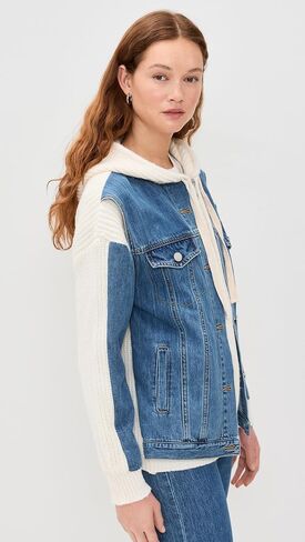 [BLANKNYC] womens Sweater and Denim Trucker Jacket in Saudi Arabia