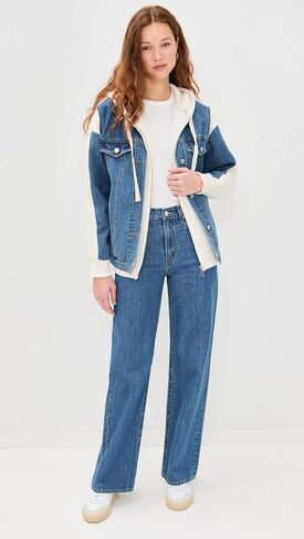 [BLANKNYC] womens Sweater and Denim Trucker Jacket in Saudi Arabia