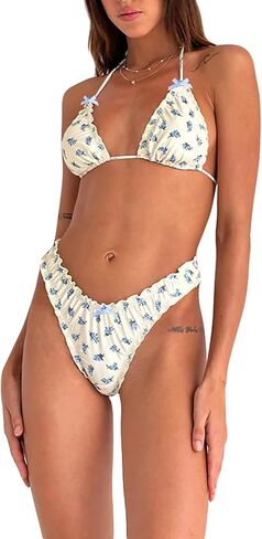 Women's Bikini Swimsuit Set Sexy Swimwear Halter String Triangle Bathing Suit in Saudi Arabia