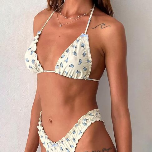 Women's Bikini Swimsuit Set Sexy Swimwear Halter String Triangle Bathing Suit in Saudi Arabia