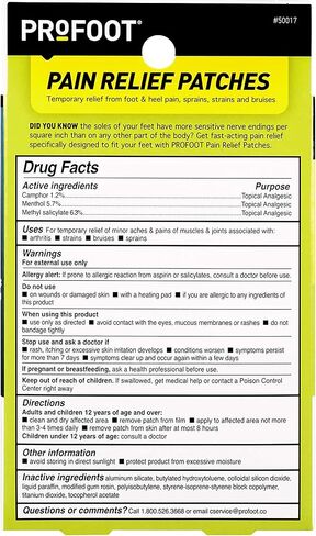 PROFOOT Pain Relief Patches for Foot & Heel Pain - 3 Count - Up to 8 Hours Relief from Sprains, Strains & Bruises in Saudi Arabia