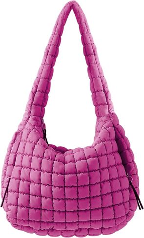 Quilted Puffer Crossbody Bag Lightweight Nylon Puffer Tote Bag Puffy Shoulder Bag Carryall Hobo Bags for Women in Saudi Arabia