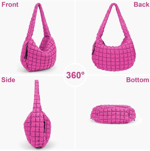 Quilted Puffer Crossbody Bag Lightweight Nylon Puffer Tote Bag Puffy Shoulder Bag Carryall Hobo Bags for Women in Saudi Arabia