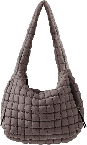 Quilted Puffer Crossbody Bag Lightweight Nylon Puffer Tote Bag Puffy Shoulder Bag Carryall Hobo Bags for Women in Saudi Arabia
