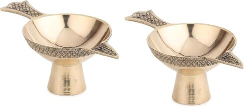 النحاس Akhand Laxmi Deepak Pital Diya /Deepak for Arti Puja - ديكور عناصر للمنزل ديكور Office Temple Pooja Decords (Pack of 2 Brass Akhand Diya) in Kuwait
