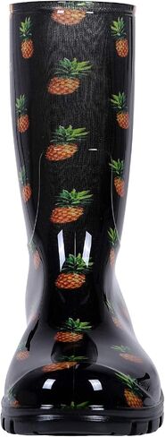 Asgard Women's Mid Calf Rain Boots Short Rubber Boots Waterproof Garden Shoes for Ladies Starry Blue Size 10 in Saudi Arabia