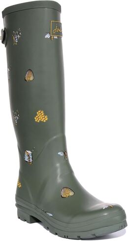 Joules Women's Knee-High Boots Rain, Khaki Bee, 9 in Saudi Arabia