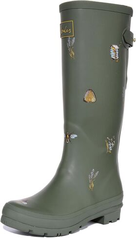 Joules Women's Knee-High Boots Rain, Khaki Bee, 9 in Saudi Arabia