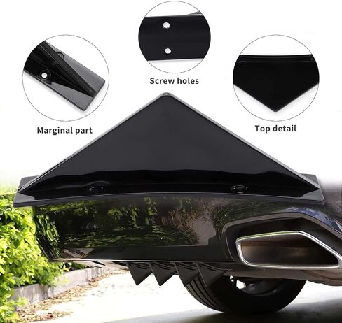 4PCS Universal Rear Diffuser Shark Fin Diffuser Kit Style Bumper, Bumper fins Diffuser Lip Wing Splitter Compatible with Honda Civic Accord Nissan VW Jetta adillac Audi Ford Chrysler in Saudi Arabia