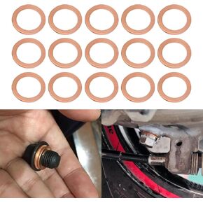 15PCS Oil Drain Plug Gasket, Oil Drain Plug Seals, 007603-014106 Oil Plug Crush Washer, Car Accessories 14mm Cooper Crush Washer Oil Drain Plug Replacement for Mercedes
