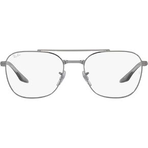 Ray-Ban RX6485 Square Prescription Eyewear Frames, Gunmetal/Demo Lens, 55 mm