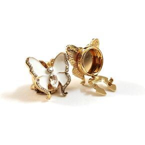 Button Covers for Women - Crystal Butterfly Cuff links for Mens Tux Shirt, Cufflinks Diamond for Tux Shirt, Woman Blouses