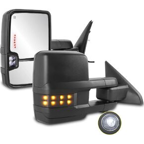 Pair Power Heated Towing Mirrors Compatible with 2009-2018 Dodge Ram 1500/2010-2018 Ram 2500 3500/2019-2024 Ram 1500 Classic w/Turn Signal SideTow Mirror (Black)