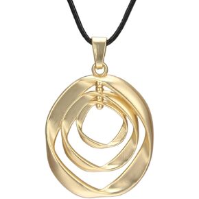 JAOYU Bohemian Necklaces for Women Leather Necklace Wood Pendant Choker Long Brown Necklace Chunky Circle Boho Hippie Jewelry