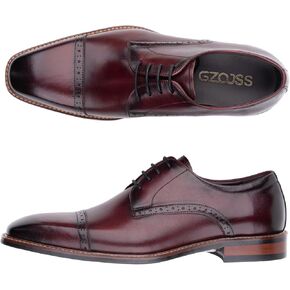 Premium Men's Genuine Leather Oxford Dress Shoes - Handcrafted Formal Business Lace-Up Shoes for Office & Professional Occasions