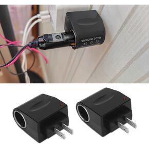 2PCS AC Universal to DC Car Carette Socket Adapter Adapter ، Hutterters Power ، 12V DC 500MA CAR Power Adapter ، Scarette Wighter to Wall Outlet Adapter للسيارة