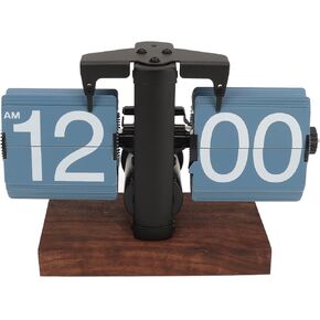 Flip Desk Clock Retro Clock, Automatic Turning Operated Mechanical Clock for Home Office Restaurant Hotel Decoration