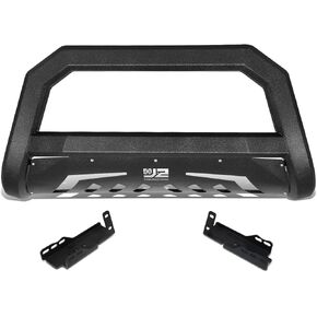J2 Engineering J2-PT-ZTL-8285 Carbon Steel Front Bumper Grill Guard Box Beam Bull Bar Compatible with 07-18 Silverado 1500/2019 Silverado 1500 LD, Black