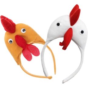 FRCOLOR Funny Chicken Hat Headband for Adults Kids Halloween Animal Cosplay Headbands Plush Rooster Hair Band Chicken Costume Accessories