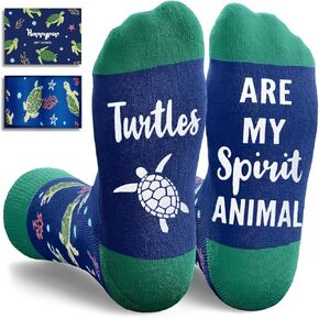 HAPPYPOP Turtle Socks for Women Men - Funny Sea Turtle Gifts Ocean Gifts, Turtle Socks Sea Turtle Gifts for Teens