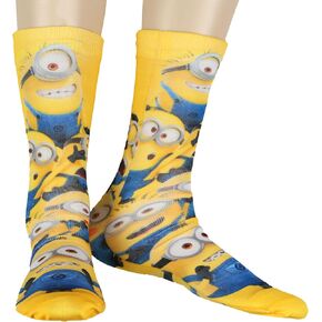 Hyp Minions Allover Character Design Men's Sublimated Adult Mid-Calf Crew Socks