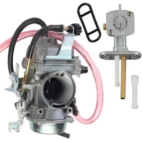 KLF300 Carburetor for Kawasaki BAYOU 300 KLF 300 1986-1995 1996-2005 Carb with Fuel Gas Petcock Valve Switch Pump by TOPEMAI