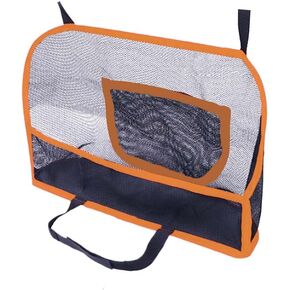 Car Net Pocket Handbag Holder, Barrier of Backseat Pet Kids Between Front Seats, Large Capacity Purse Holder for Car, Car Backseat Storage Organizer Netting Pouch for Women Men (Black)