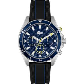 ساعة كرونوغراف للرجال للرجال من Lacoste -Mainsail - الفولاذ المقاوم للصدأ - مقاومة للماء تصل إلى 5atm/50 مترًا - ساعة أزياء معاصرة ورياضية - هدية له - 43 ملم