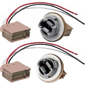 2U5Z13411SA 2 Set Tail Brake Light Lamp Socket And Wiring Harness Headlamp Light Socket Fits for Ford Fiesta Focus Escape F150 F250 Fusion Mustang Transit for Lincoln Replace YF1Z13411CA