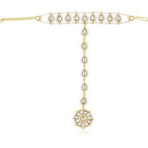 Aheli Kundan & Beads Studded Haath Panja Haath Phool Ethnic Traditional Jewellery Gift for Women