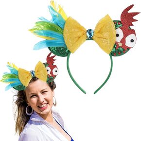 Hot Chicken Ears Headband with Sparkly Bow Mouse ears Hawaii Costume Decoration for Princess Theme Party