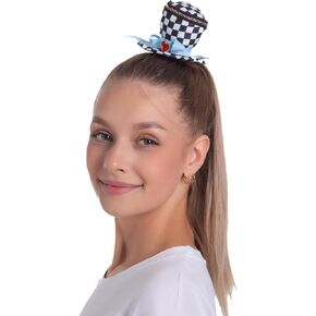 قبعة مصغرة أبيض أسود مع مقطع - مراهقات للنساء البالغين - Cosplay Halloween Mardi Gras Costume Hat in Kuwait