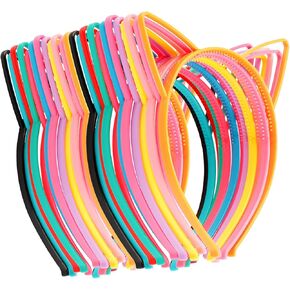 24Pcs Cat Ears Headbands Plastic Taylor Party Decorations Kitty Headbands for Girls Gabby Party Favors Birthday Supplies for Women Halloween Hair Accessories Hair Hoops