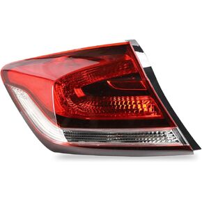 Tail Light Assembly Compatible With 2013 2014 2015 Honda Civic 4 Door Outer Left Driver Taillight Replace 33550TR0A51