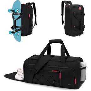 CLUCI Gym Bag for Men & Women, 35L Convertible Travel Sports Duffel Backpack with Shoe Compartment, Waterproof Carry-On for Fitness & Skateboard