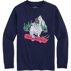 vineyard vines Boys' Snowboarding Yeti Long-Sleeve Tee