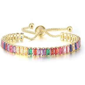 Fashion Charm Tennis Bracelet for Women Crystal Zircon Jewelry Adjustable Gold Color Box Chain Bracelets Gift