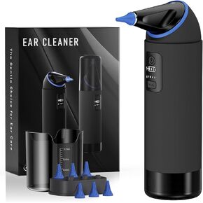 Electric Ear Wax Removal Ear Cleaner with 360° Rotating Head IPX65 Waterproof Ear Cleaning Kit 4 Pressure Modes Ear Irrigation Flushing System Safe&Effective for Ear Cleaner Kit