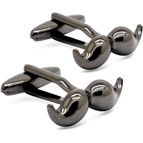 HONEY BEAR Moustache Beard Cufflinks Steel for Mens Shirt Wedding Business Gift