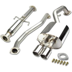 DNA MOTORING CBE-KS05 Stainless Steel Cat Back Exhaust System [Compatible with 05-09 Spectra Sedan]